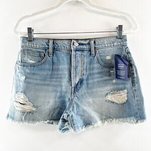 GAP High Rise Distressed Cutoff Jean Denim Shorts Blue 28 / 6